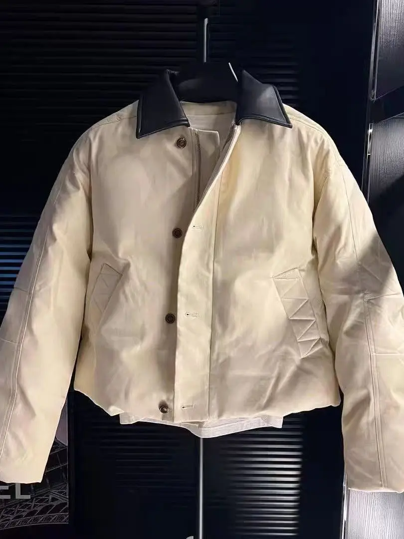 

ort Quilted Cotton Jaet for Men Warm Collar Patchwork Design Simple Sle Winter Outerwear Youth Faion Stand Fit