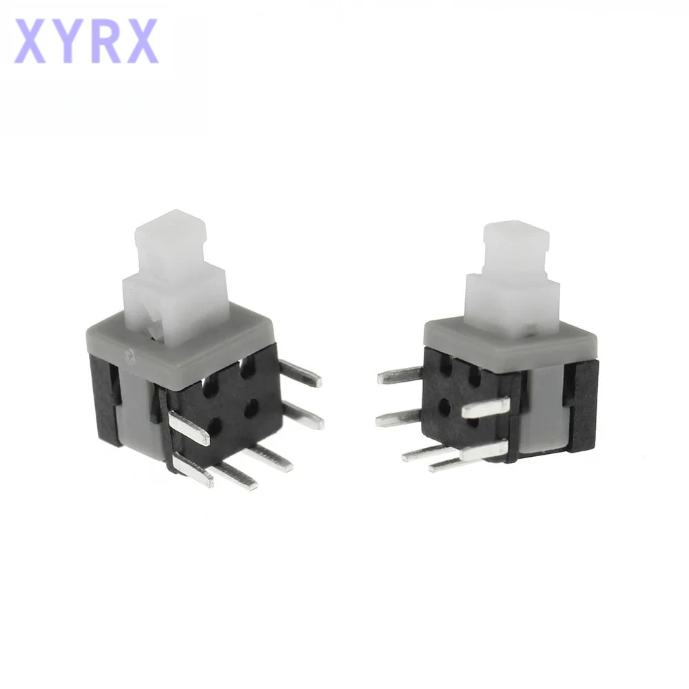 10PCS 5.8x5.8mm x Height 10.1 mm Push Button Switch On/Off Through Hole PCB DPDT Lock Right Angle Key switch Self Lock Push