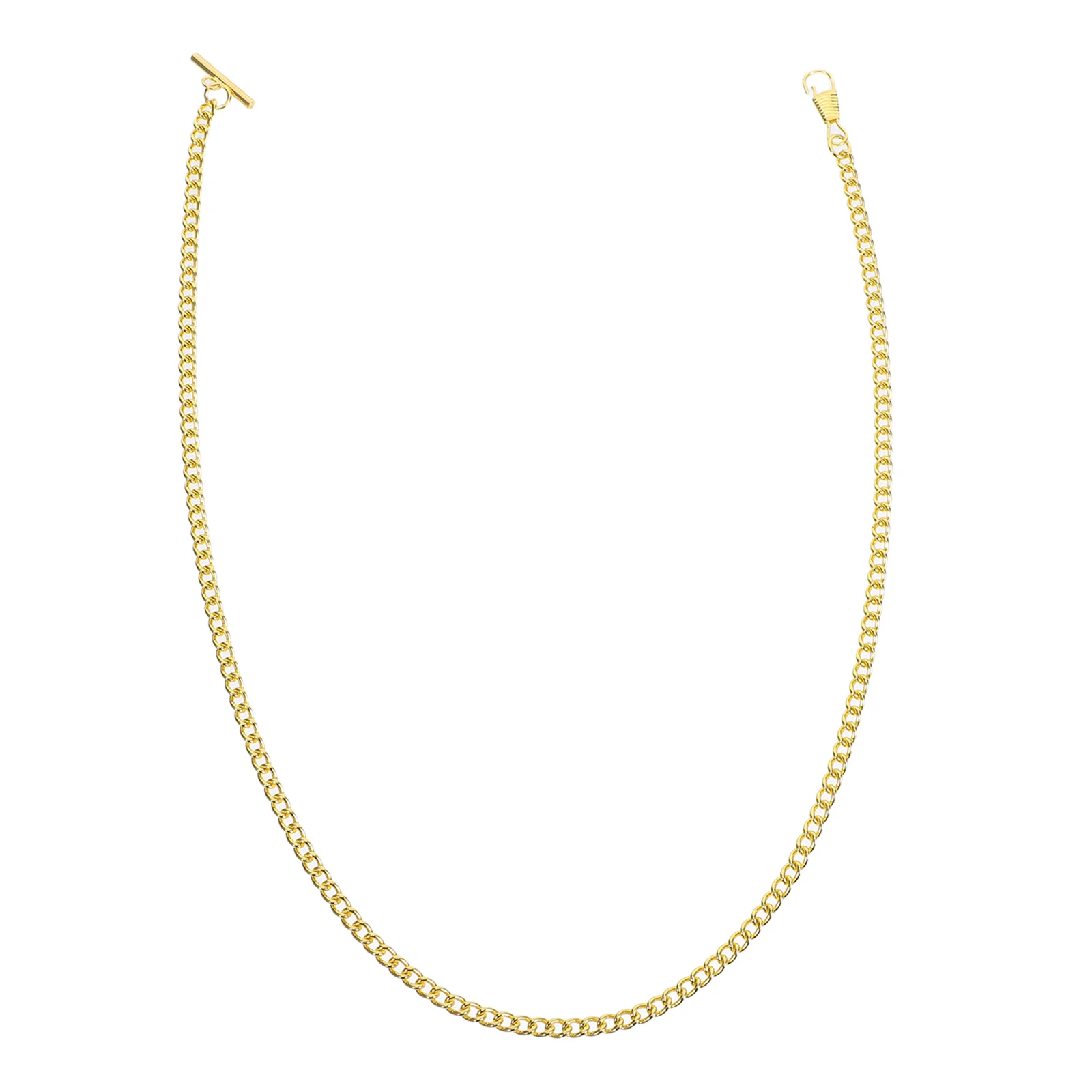 65cm corrente de relógio de bolso de metal decente t-bar fivela jeans cinto chaveiro boa brilhante presente diy para homens mulheres dourado