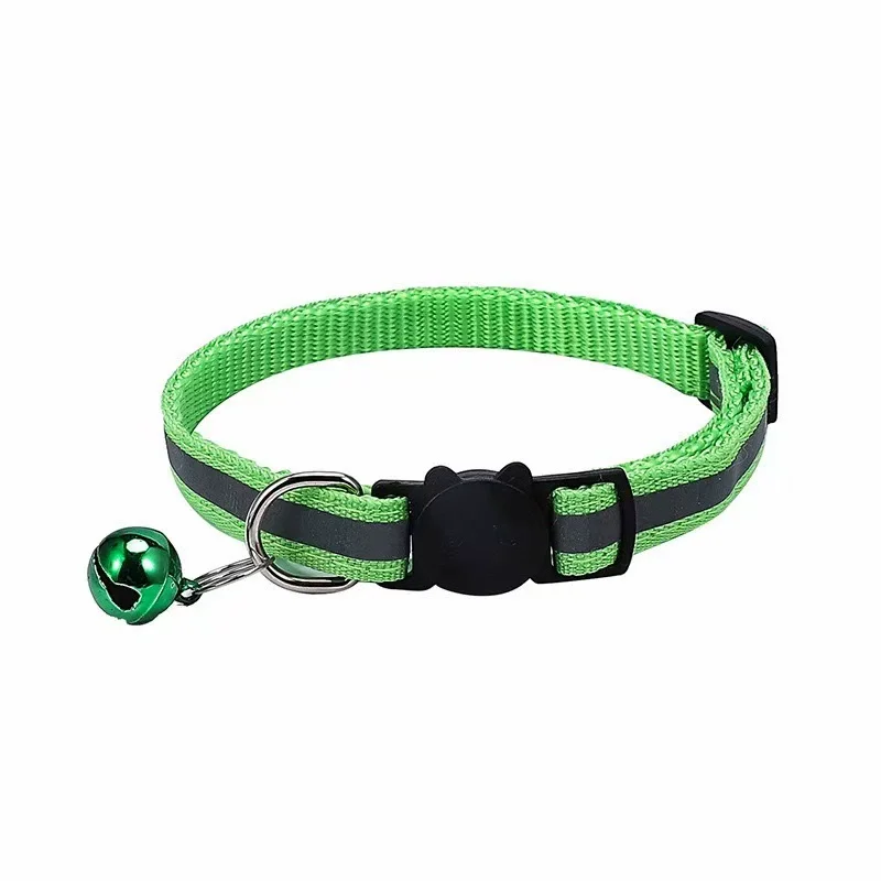 Collier pour chat réfléchissant avec clochette tête de chat_voghion.com