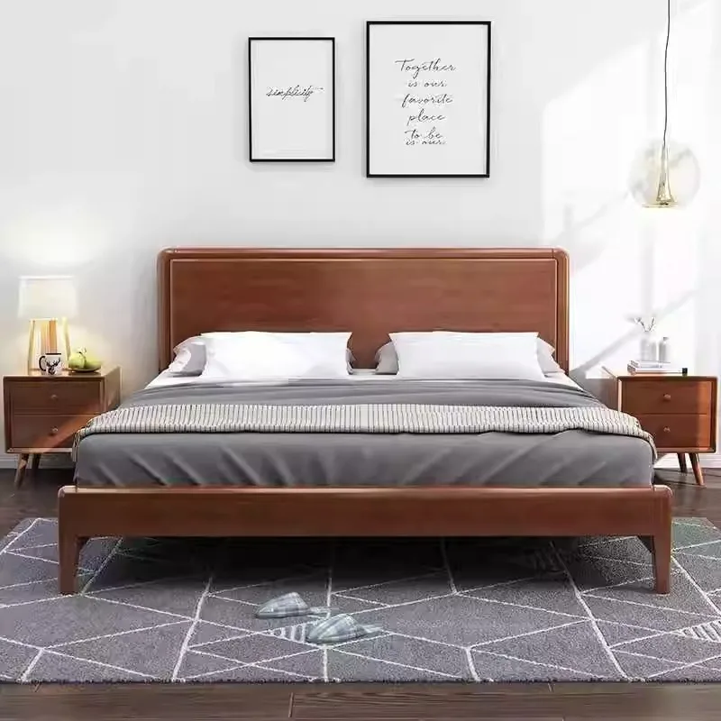 Nordic solid wood bed 1.5 meters single, rental house B & B e****my bed 1.8 meters air pressure storage double