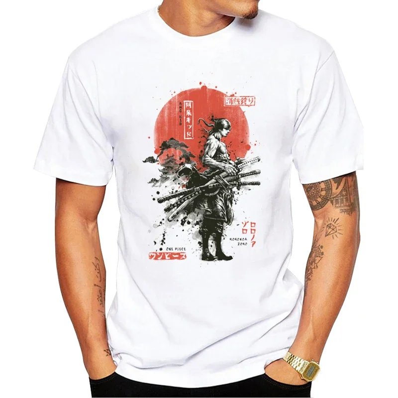 

Sapextee Hipster Zoro Samurai Wano Kuni Arc Men T-Shirt Short Sleeve O-Neck Tee Fashion Anime Samurai Printed Tshirts Funny Tops
