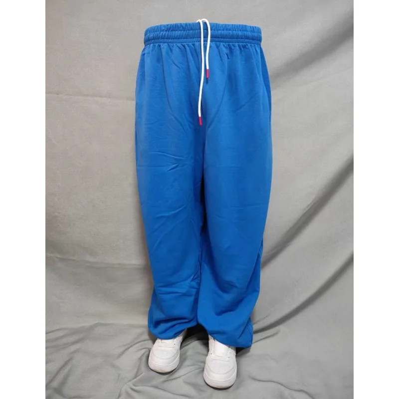 

Мужские модные синие спортивные штаны в стиле хип-хоп, уличная одежда для бега, повседневные свободные мешковатые брюки из хлопка, большие размеры XXXXL, махровая ткань, танцевальная одежда