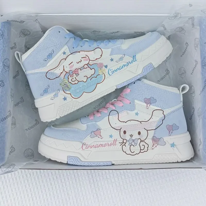 Nowe oddychające Casual damskie buty Sanrio dziewczęce cynamonowe buty deskorolkowe śliczne kreskówki modne trampki do biegania sportowe buty na