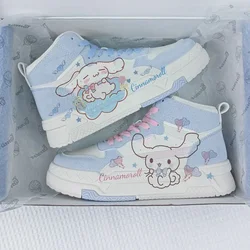 Nowe oddychające Casual damskie buty Sanrio dziewczęce cynamonowe buty deskorolkowe śliczne kreskówki modne trampki do biegania sportowe buty na prezent