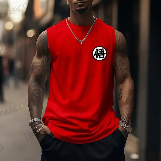 Bandai colaboração anime sem mangas t camisa dos homens ginásio tanque de secagem rápida solto ajuste colete treino basquete moda esportiva