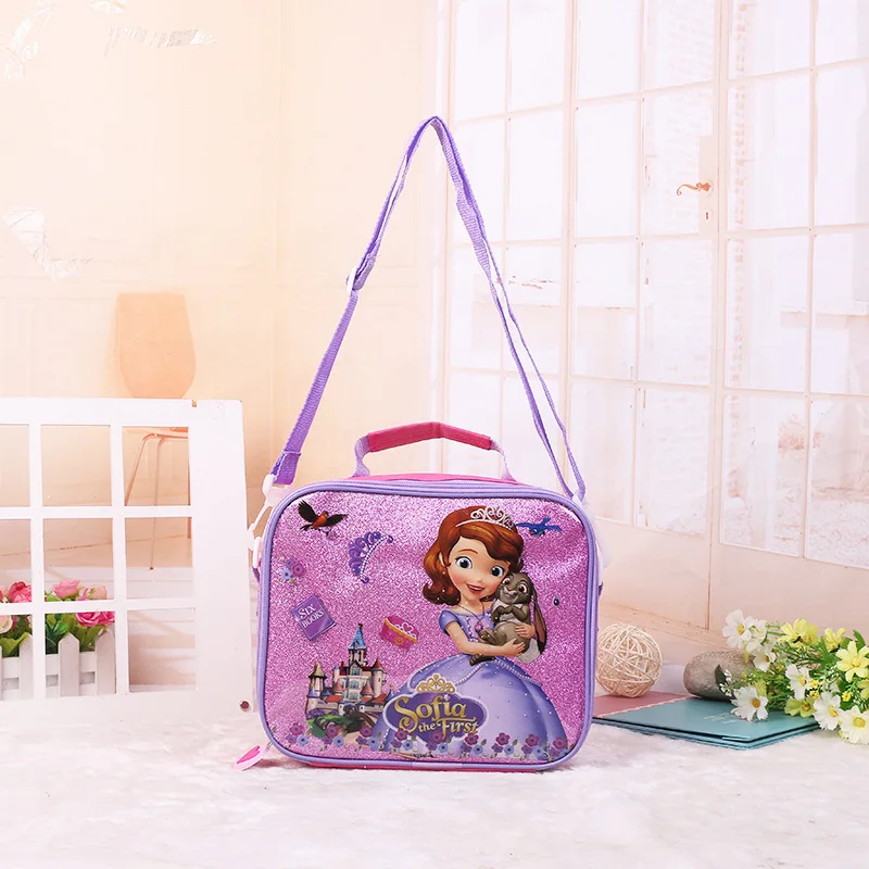 Disney-fiambrera de dibujos animados para niños y niñas, bolsa bonita de Spiderman y frozen, novedad