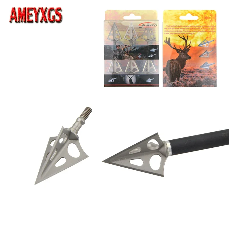 

6/12pcs Blades Broadheads 106 Grain Hunting Arrowhead Stainless Steel Sharp Arrow Tip for Bow Arrow Archery Shooting Accessories