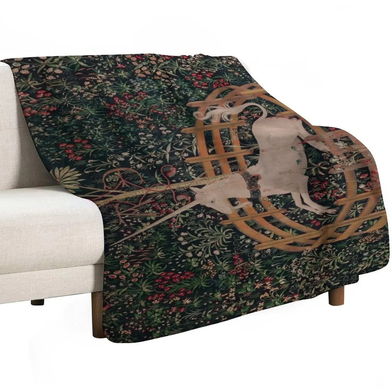Unicorn Magical Animal Medieval Art Throw Blanket Soft Plaid Plush Soft Big Flannel Fabric blankets ands Blankets