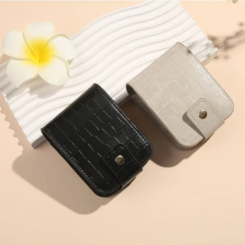 

New Alligator Pattern Lipstick Bag PU Leather Mini Makeup Bag with Mirror Portable Lipstick Pouch for Women Girls