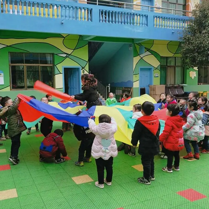 

Kids Multi Person Interaction Outdoor Toy Whack-a-mole Rainbow Umbrella Parachute Game Rainbow Umbrella Parachute Children Toys