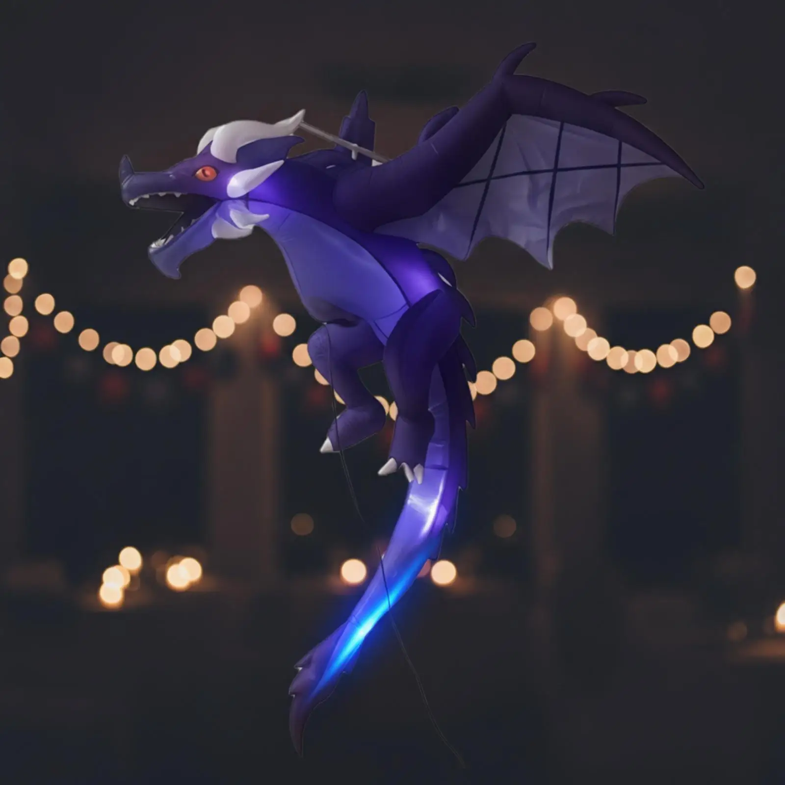 Hanging Dragon Decoration Halloween Inflatable Dragon Lighted Decor for Yard, Spooky Attraction