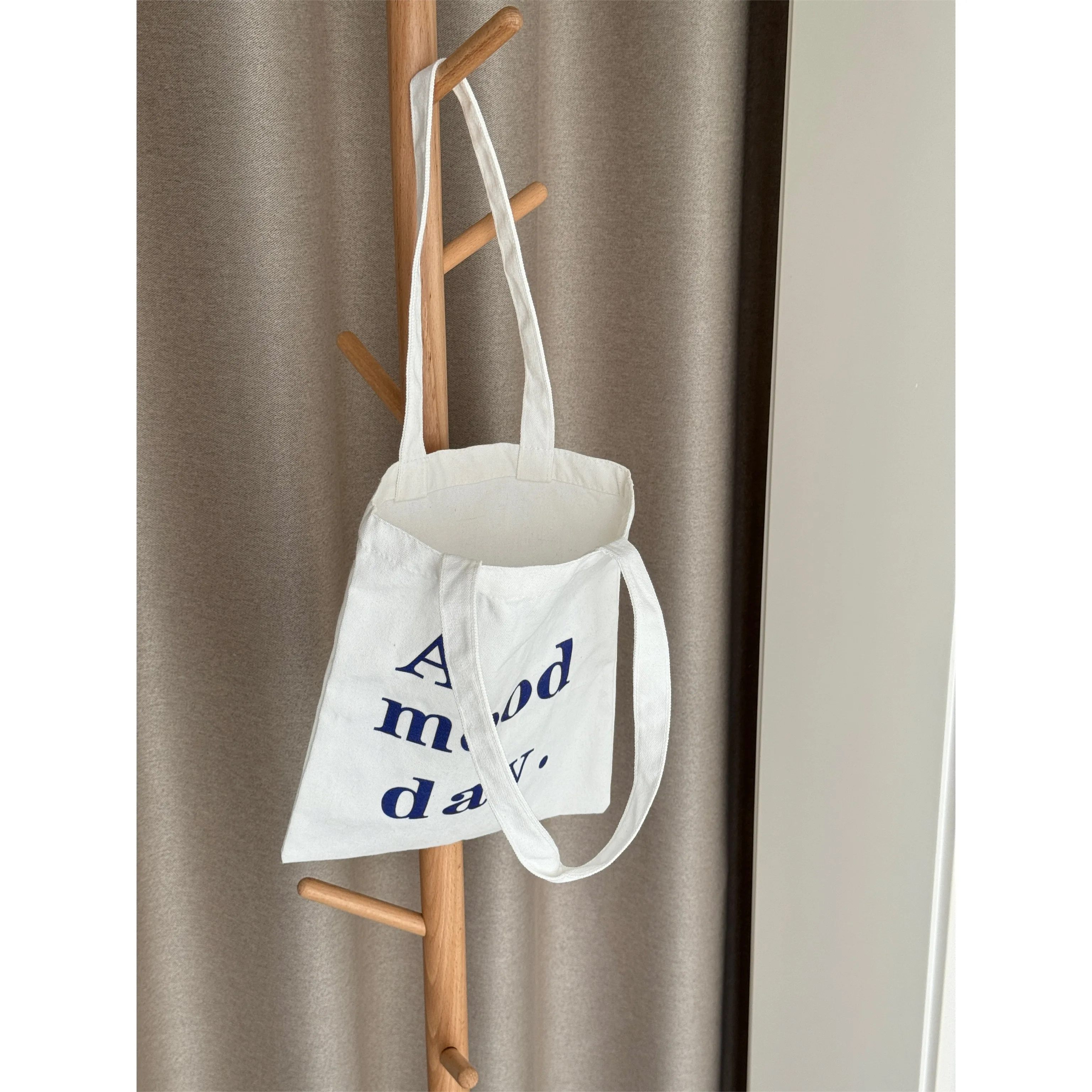 Simple Letter Women Mini Tote Shoulder Bag Thin Cotton Cloth Ladies Eco Reusable Shopping Bags Female Student Girls Book Handbag