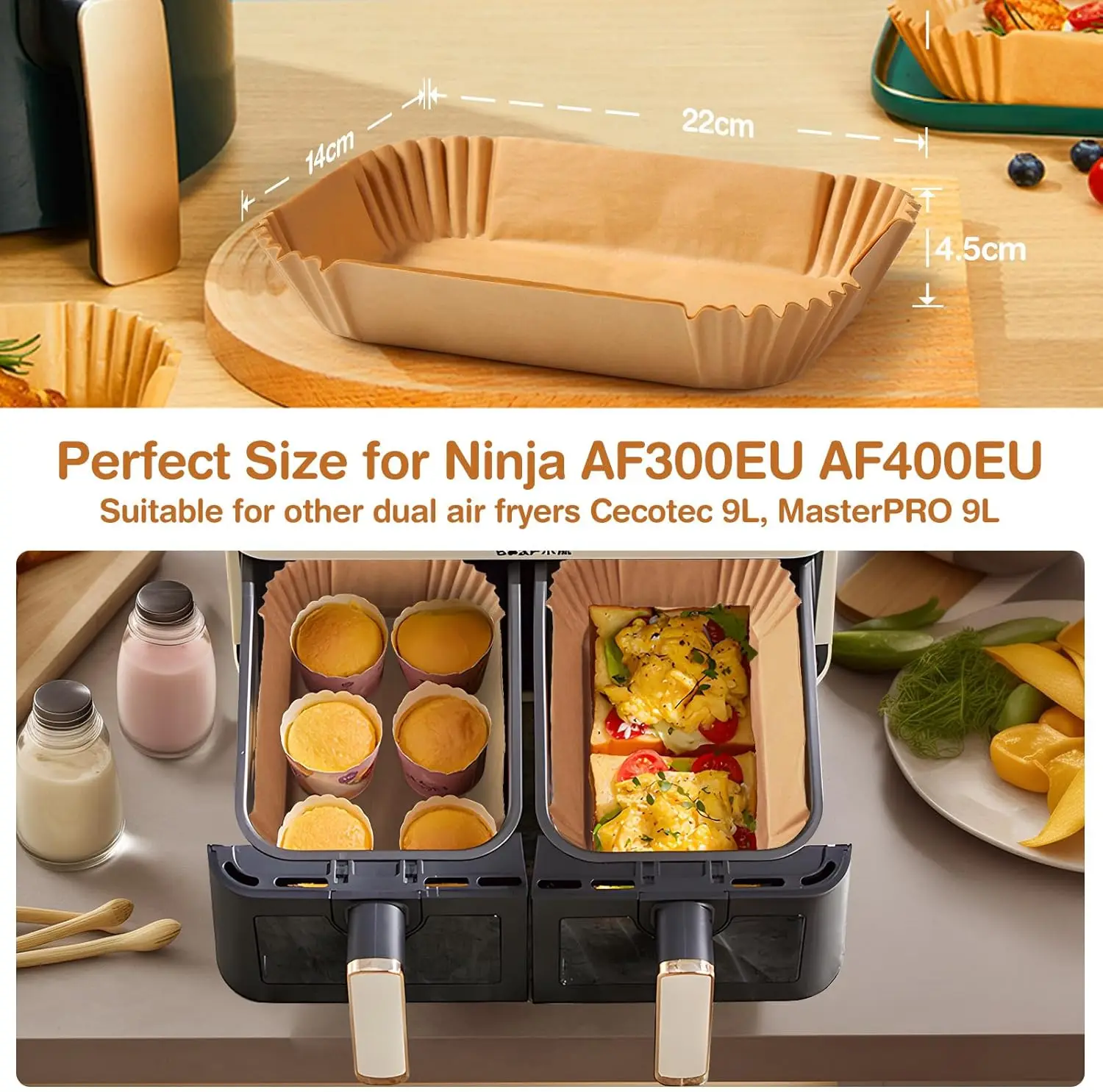 Air Fryer Paper for Dual Zone