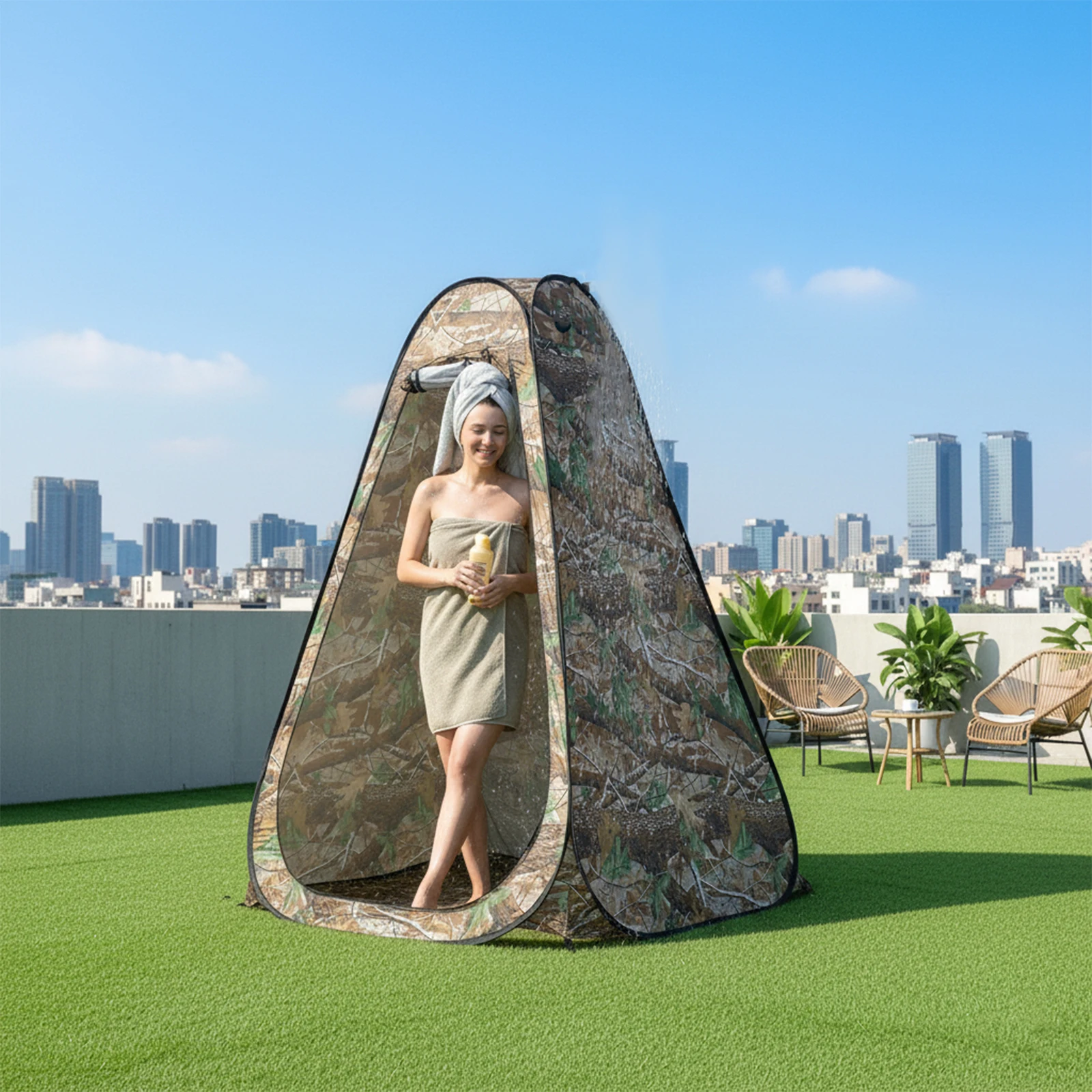 1Set Auto Pop Up Shower Tent Effortless Portable Outdoor Privacy Toilet Changing Room for Camping Beach Pool