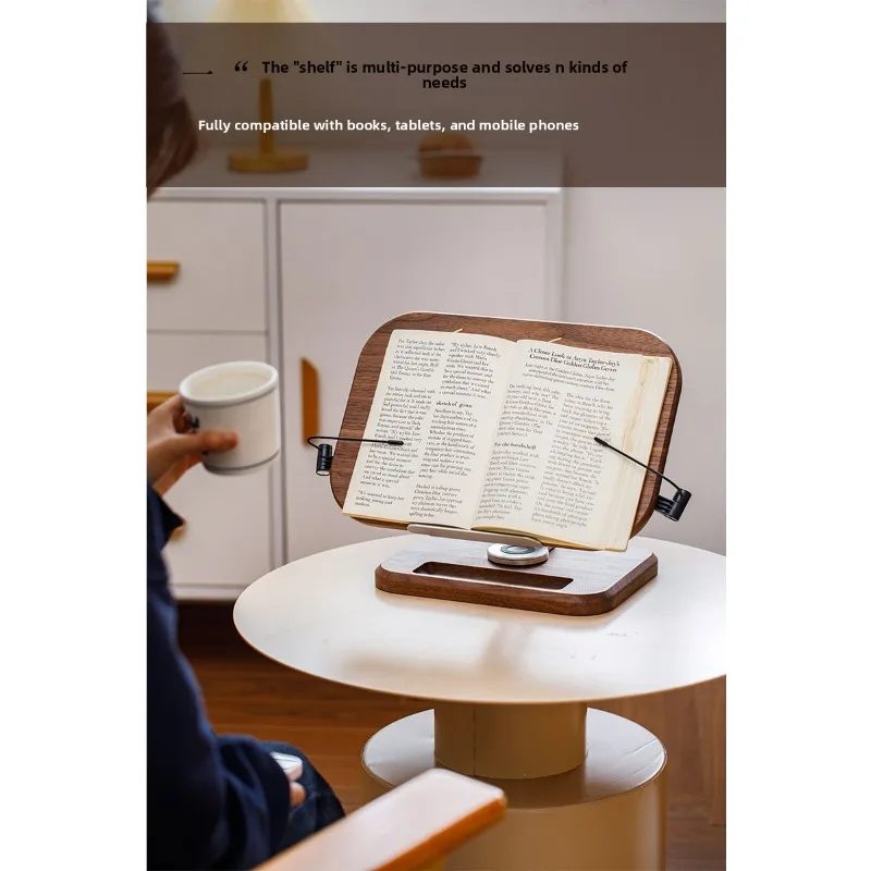 

Подставка для чтения из цельного дерева из черного ореха, подставка для чтения для студентов, увеличивающая высоту, книга для рисования, планшет для iPad, нотатки, портативный