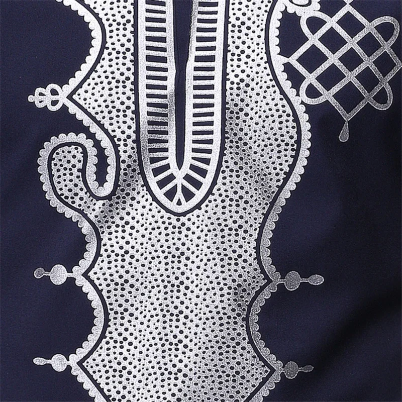 Chemise à col montant à manches longues pour hommes, style africain traditionnel, Dashiki, tendance Bazin Riche, robe imprimée, vêtements de chef africain