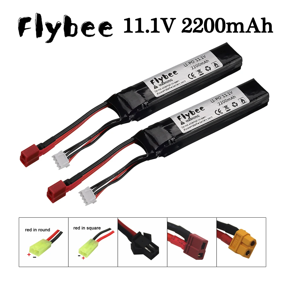 Upgrade Power Water Gun Lipo Battery 3S 11.1V 2200mAh 35C for AKKU Mini Airsoft BB Air Pistol Electric Toys Guns RC Parts 452096