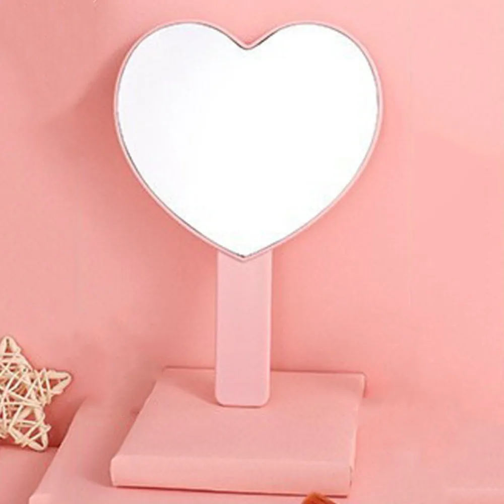 Hand Mirror Little Bear Eyelash Heart-shaped Mirror Love Handheld Cosmetic Mirror Portable Vanity Mirror Dressing Mirror Girl