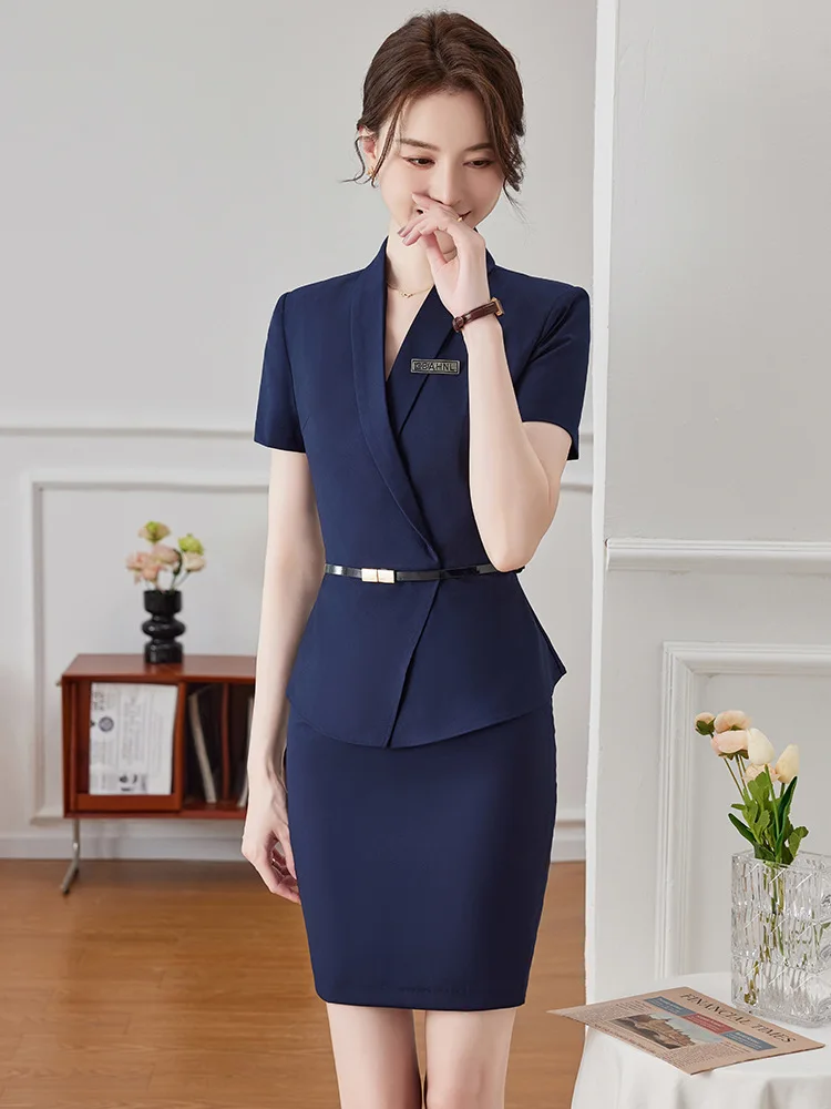 

High-end professional women's summer thin suits, jewelry store workwear, professional formal attire, real estate sales departmen