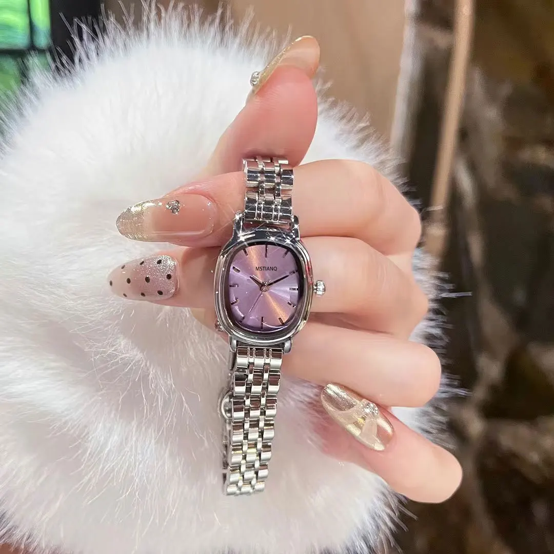 

Elegant Oval Shape Women Quartz Watches Simple Mesh Strap High Aesthetic Luxury Minimalist Design Ladies Wristwatches Gifts