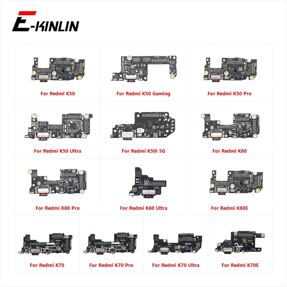 Charging Port Connector Board Parts Flex Cable With Mic For Xiaomi Redmi K50 Gaming K50i K60 K60E K70 K70E Pro Ultra 5G