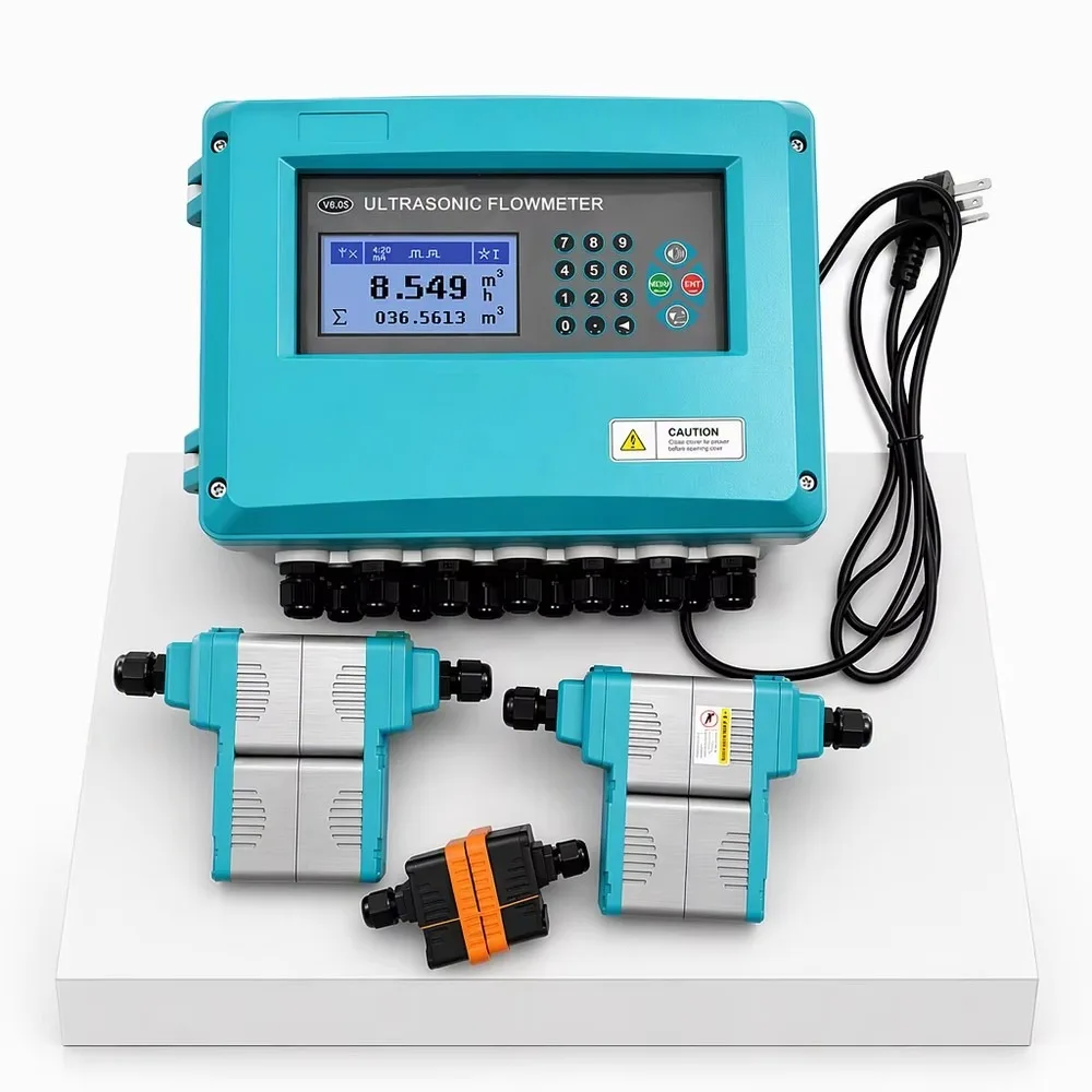 Portable 4-Channel Clamp-on Ultrasonic Flow Meter Wall Mounted OEM for Various Pipe Diameters High Accuracy