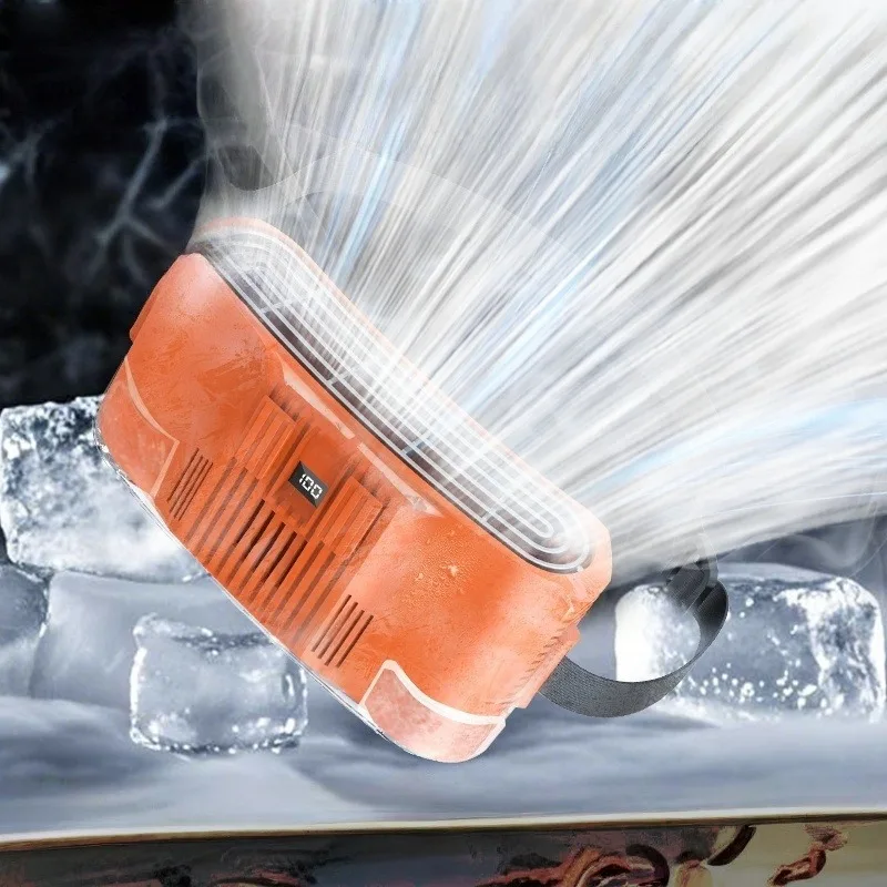 Cold Waist-Hung Fan with Ice Compress Portable Outdoor Cooling Fan with Strong Wind & Refrigeration Effect