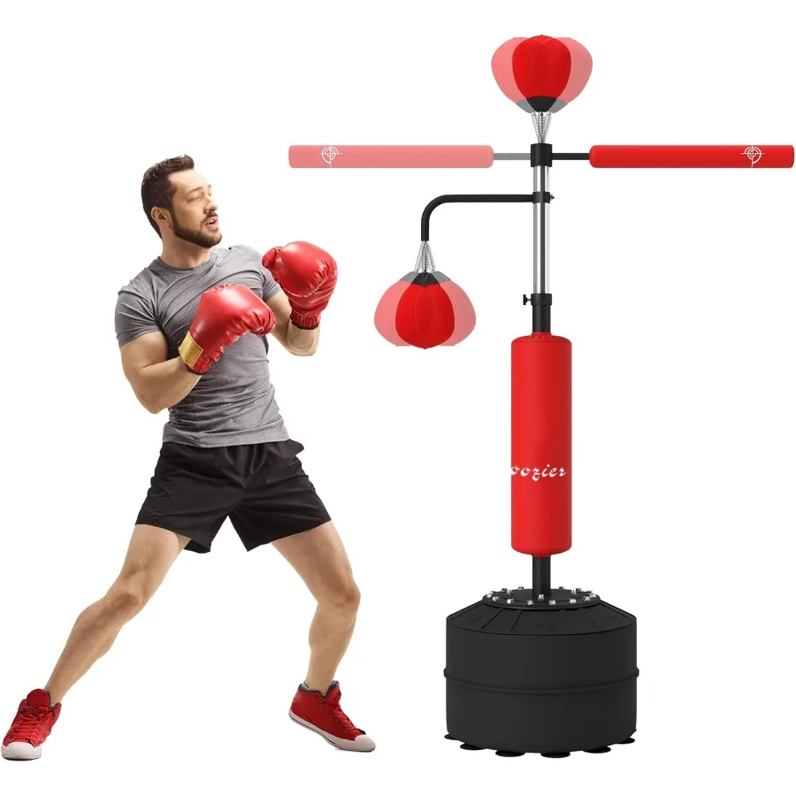 Saco de boxeo independiente 4 en 1 para adultos con altura ajustable, incluye bolsa de velocidad, bolsa refleja y barra de relajación 360 para comprar
