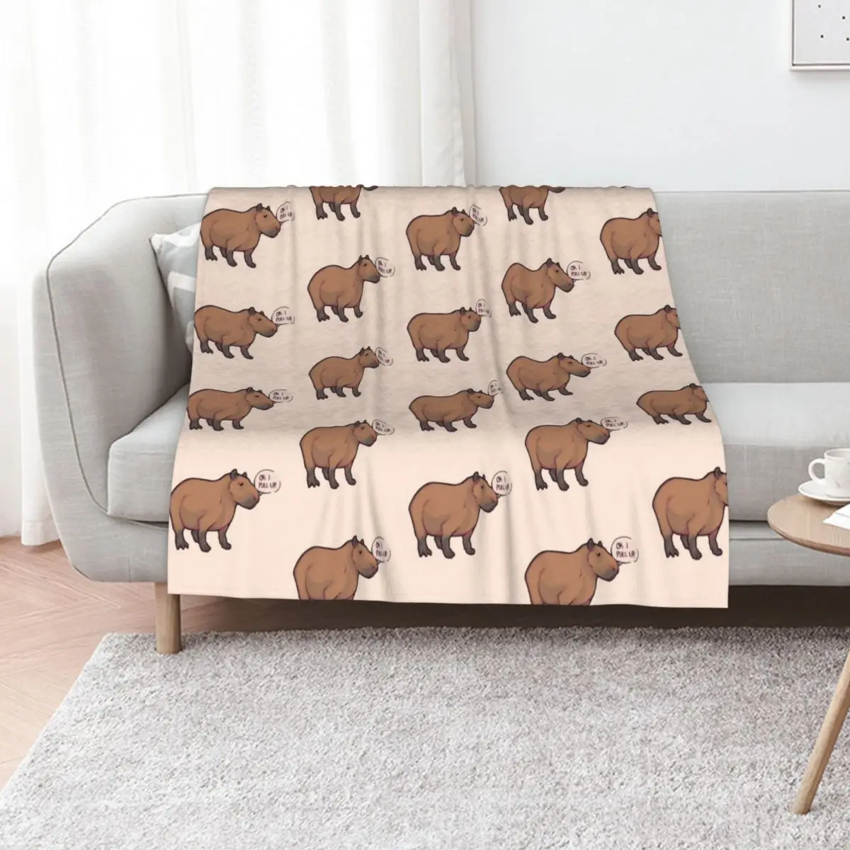 Capybara | Ok I pull up. Throw Blanket Extra Large Throw Plaid on the sofa Designers Bed anime Large Blankets
