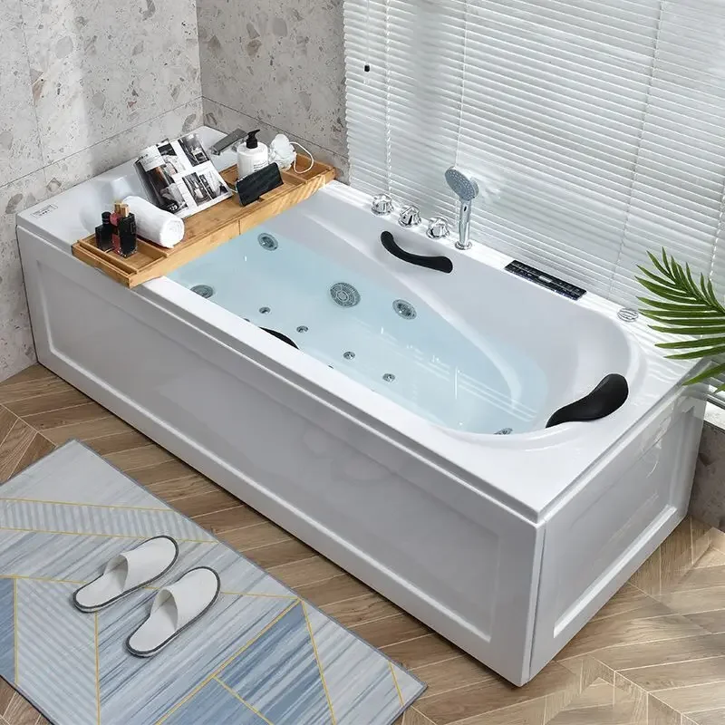 Energy - Saving Thickened Acrylic Bathtub for Small Apartments: Adult - Sized, with Gentle Surfing Massage and Precise Constant
