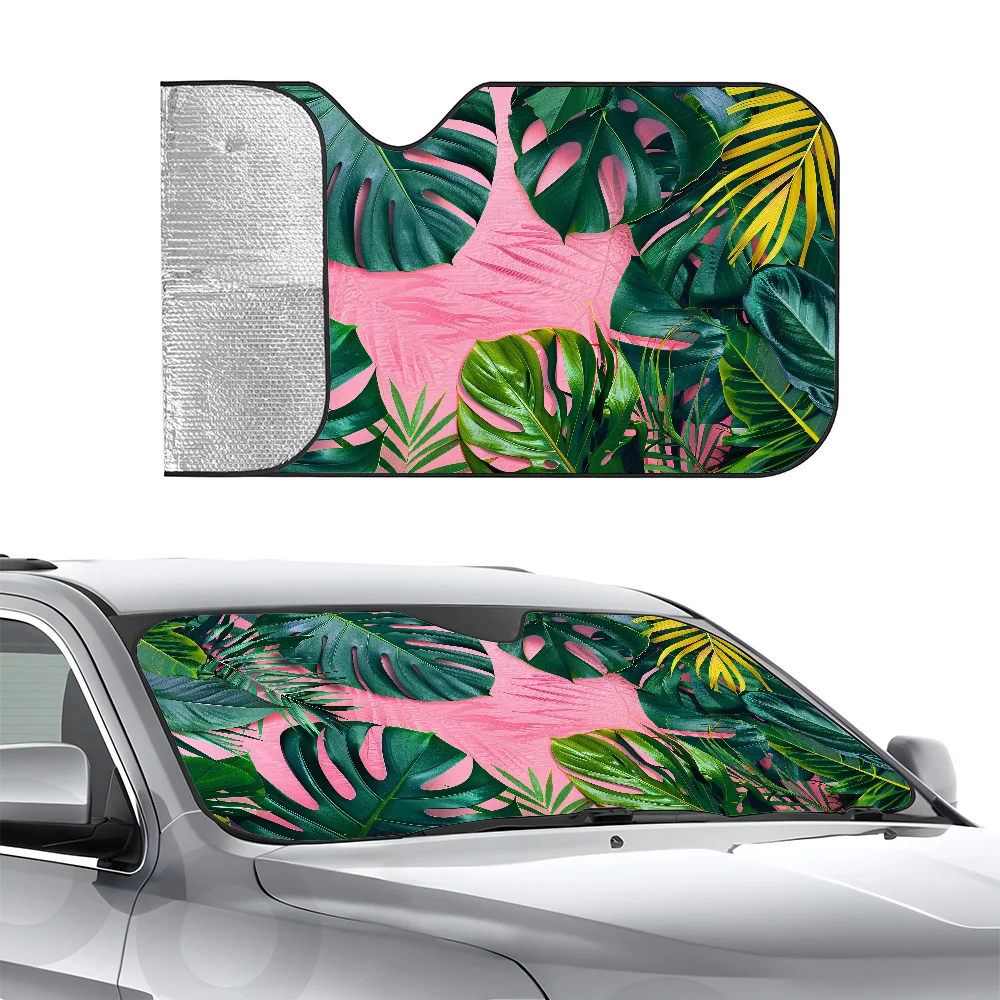 

Тропические листья, узор, автомобиль SunSha, трехслойная изоляция, переднее лобовое стекло автомобиля, солнцезащитный шар, блоки на присоске, УФ-лучи, солнце