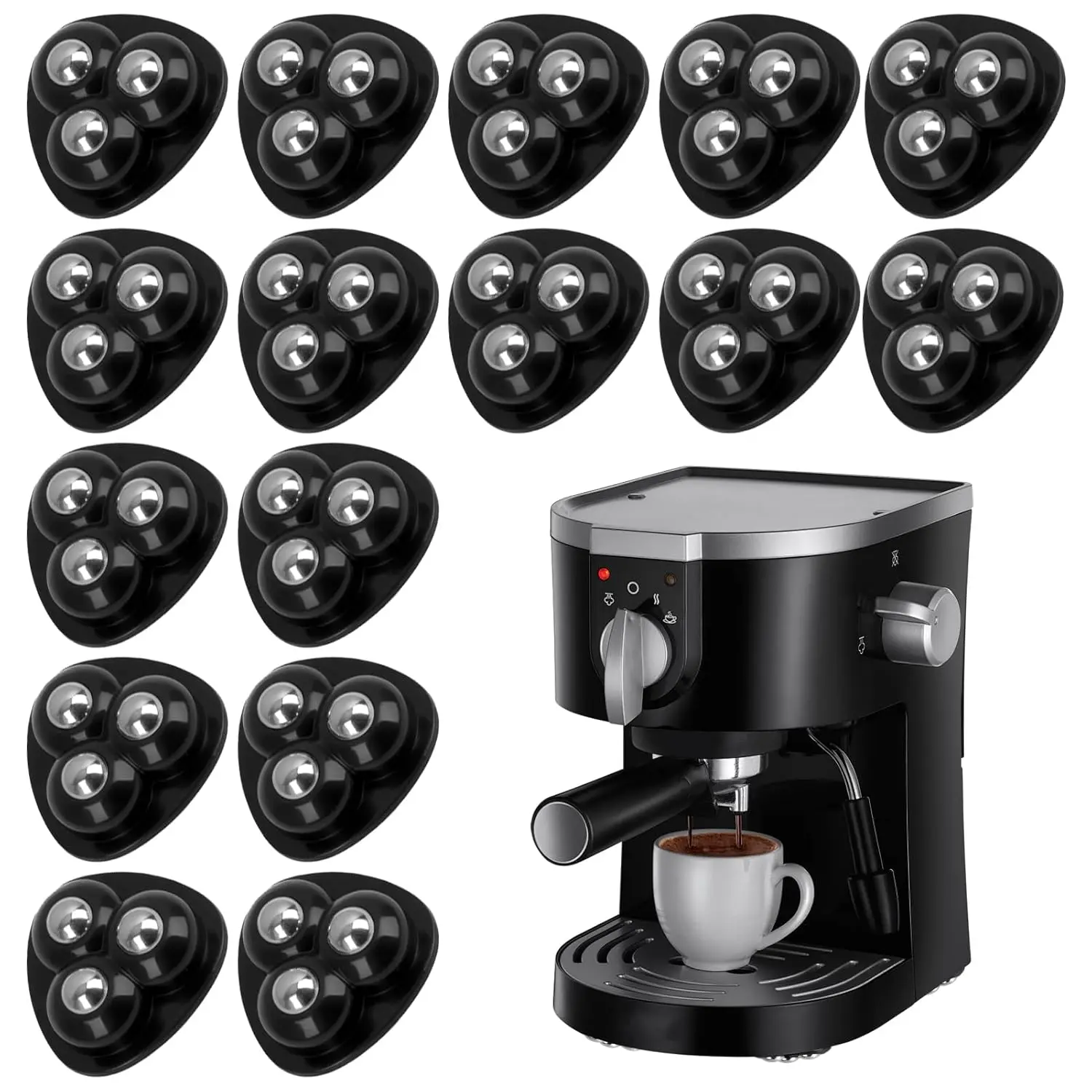 16-pcs-self-adhesive-caster-wheels-360°-swivel-ball-rollers-with-stainless-steel-bearings-black