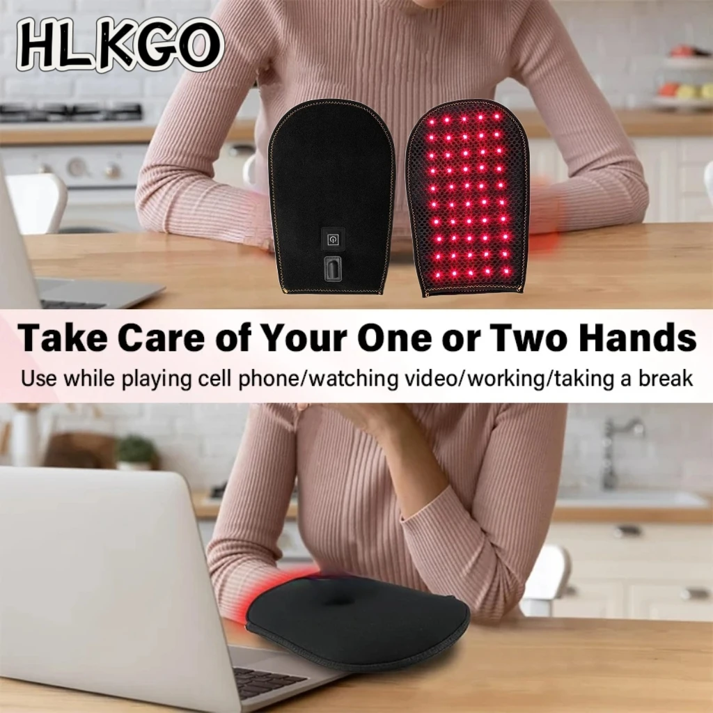 

HLKGO 660 нм 850 нм светодиодные светотерапевтические перчатки для успокаивающего боли в руках и ускорения восстановления
