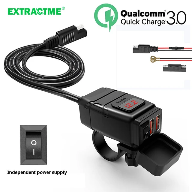 12V Fast Charging Motorcycle USB Chargers 3.0 Power Adapter Digital Bike Moto Motor Motorbike Accessories Electronics Universal AliExpress