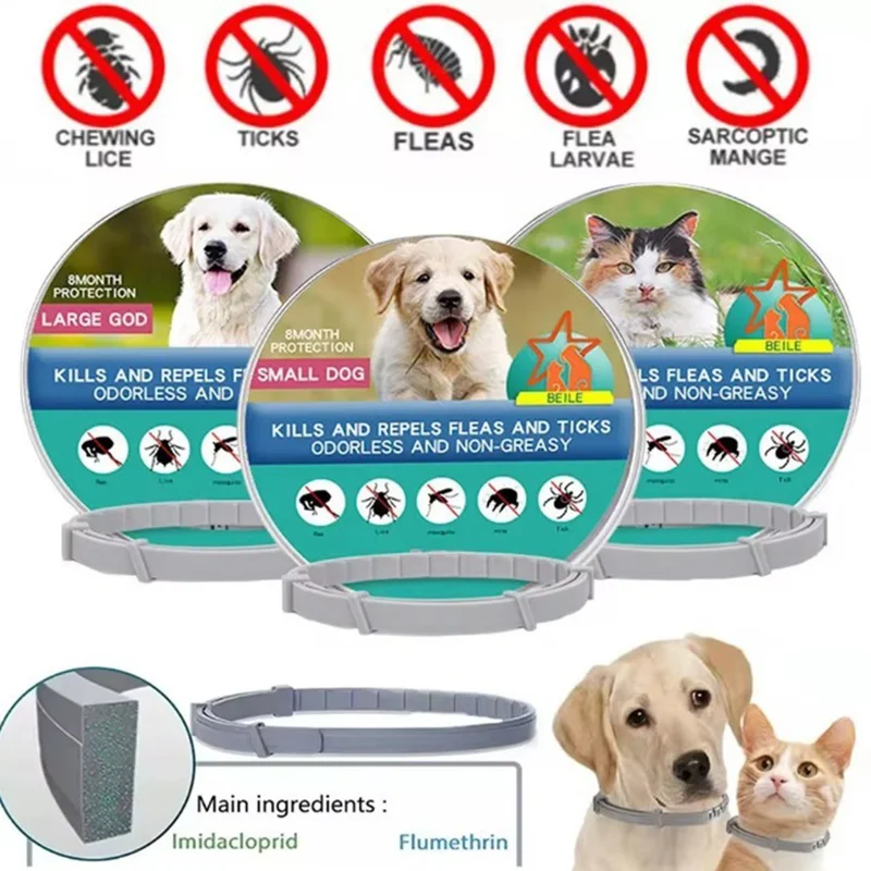 NEW Pet Anti Flea Ticks Antiparasitic Dog Cats Collar Protection Retractable Comfortable Breakaway Collars Kittens Large Dog