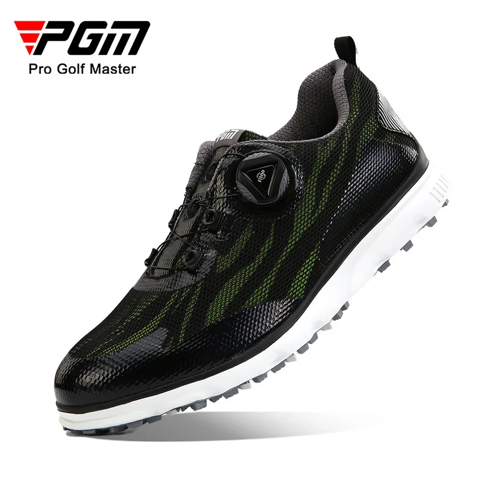 PGM Men Golf Shoes Knob Shoelaces Anti-side Slip Breathable Mesh Upper Men's Sports Shoes Sneakers