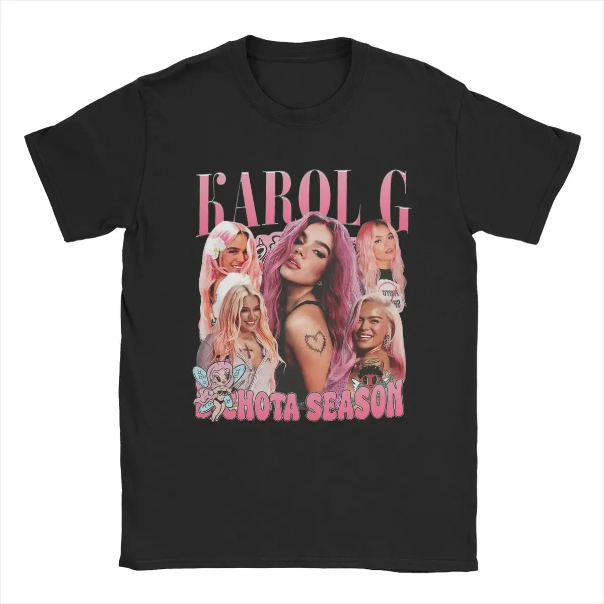 

Karol G Bichota Season T Shirt for Men Pure Cotton Awesome T-Shirts Round Neck Tee Shirt Short Sleeve Tops Gift Idea