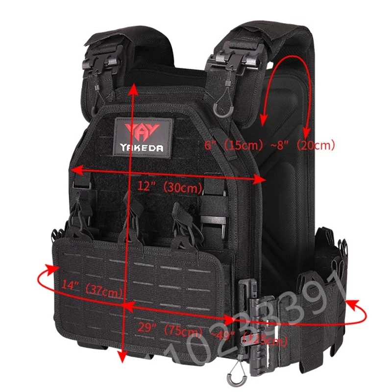 Imagem -06 - Colete de Combate Militar Destacável Rápido Laser Cut Tactical Vest Engrenagem Preta para Transportar Luz Novo 6094