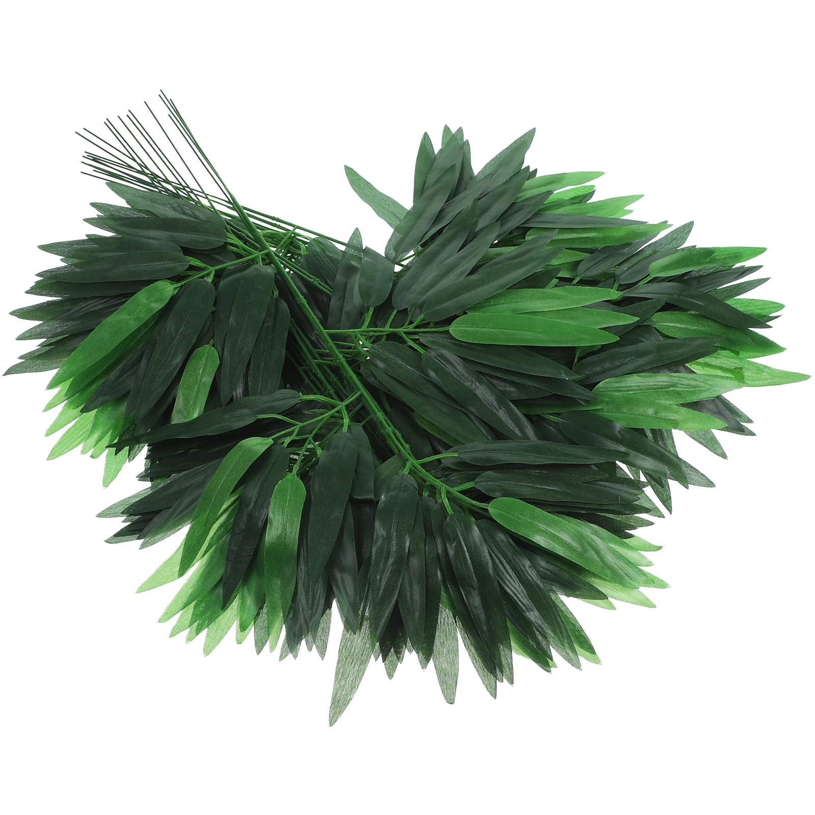 

50pcs Bamboo Leaves Home Decor Lifelike Light Green Decorative Leaves For Crafts Wall Party Crafts Bedroom Kitchen