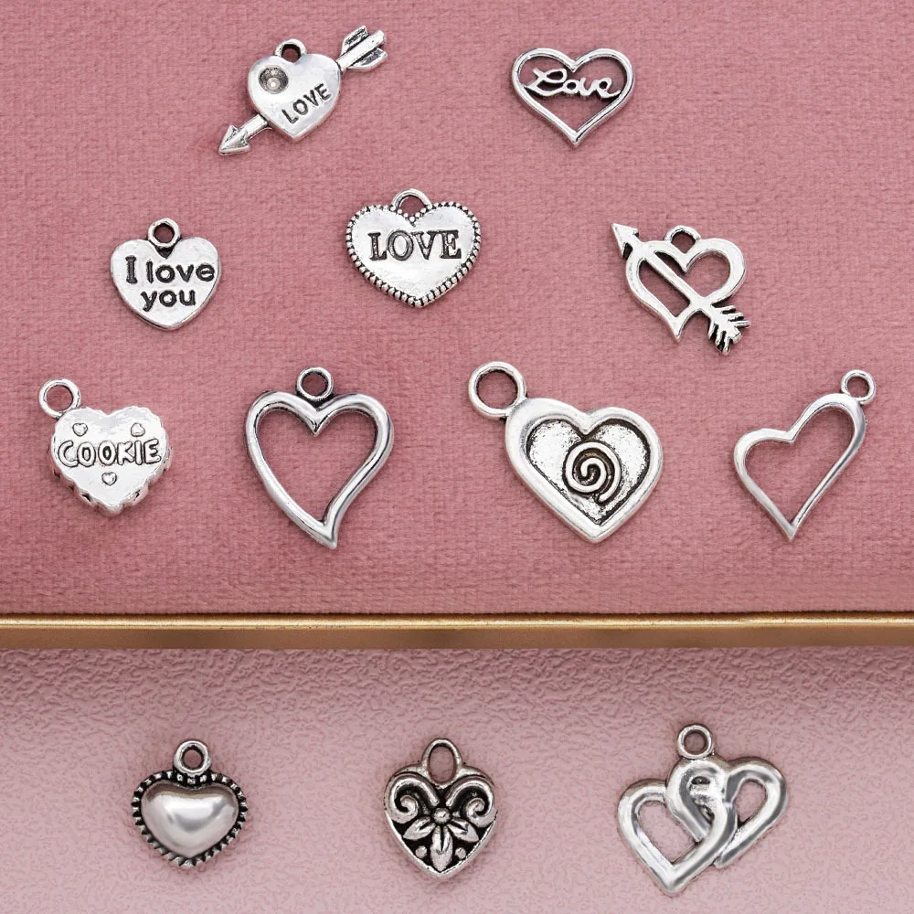 

DIY best-selling bracelet accessories, heart-shaped pendant, charming love necklace jewelry accessories