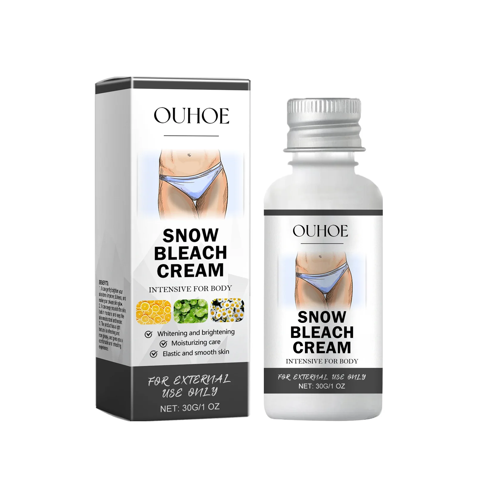 Snow Bleach Cream Private Part Dark Skin Brighten Underarm Inner Thighs Legs Knees Elbows Remove Melanin Joint Lightening Cream