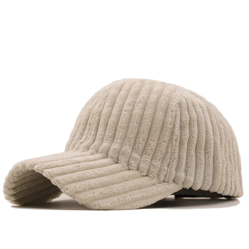 CNTANG Neue Winter Cord Baseball Kappe Mode Einfarbig Frauen Sonnenhut Dame Outdoor Freizeit Warme Mädchen Frühling Plüsch Kappen – Detail 9