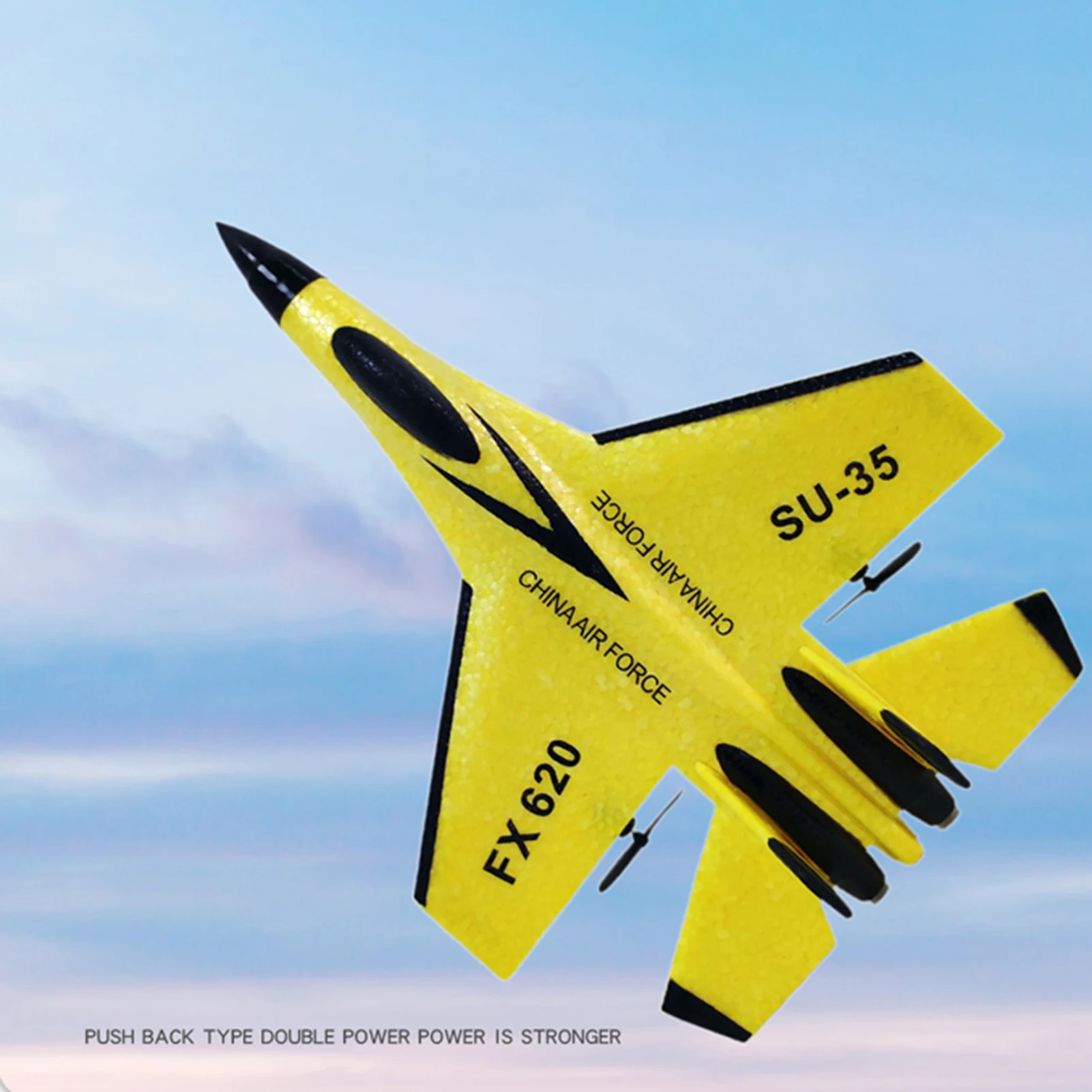 Avion RC 2.4GHz, modèle d'avion coulissant SU-35, jouets de vol EPP, stabilité gyroscopique à 3 axes pour adultes, enfants et garçons, 2 batteries