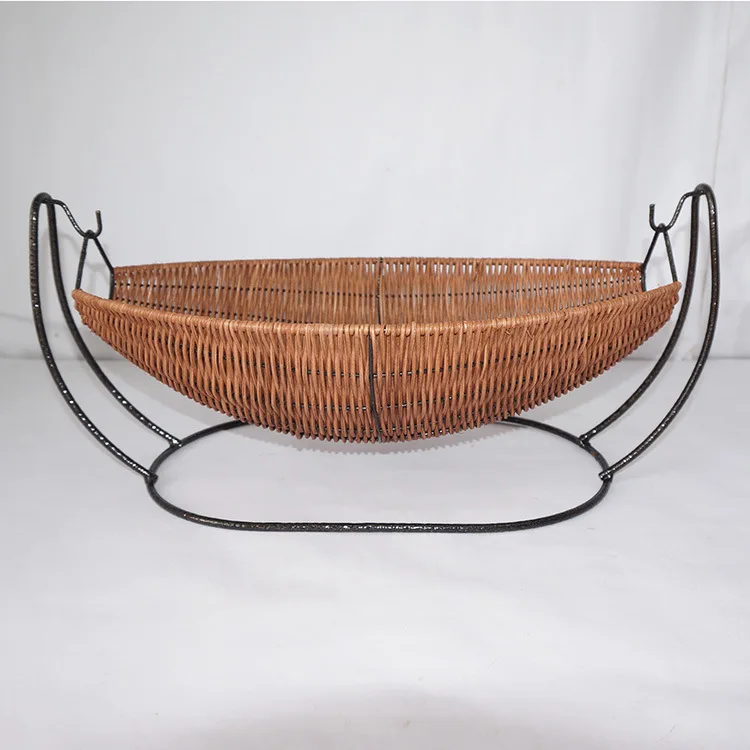 Customized personalized ins coffee rattan banana basket, fruit storage basket, display basket, display basket