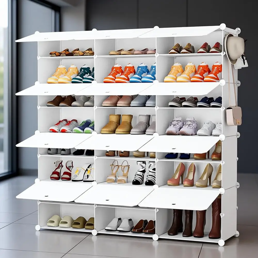 

Space-Saving 48-Pair Shoe Rack Organizer for Home, Closet, Hallway, Living Room, Bedroom, Garage