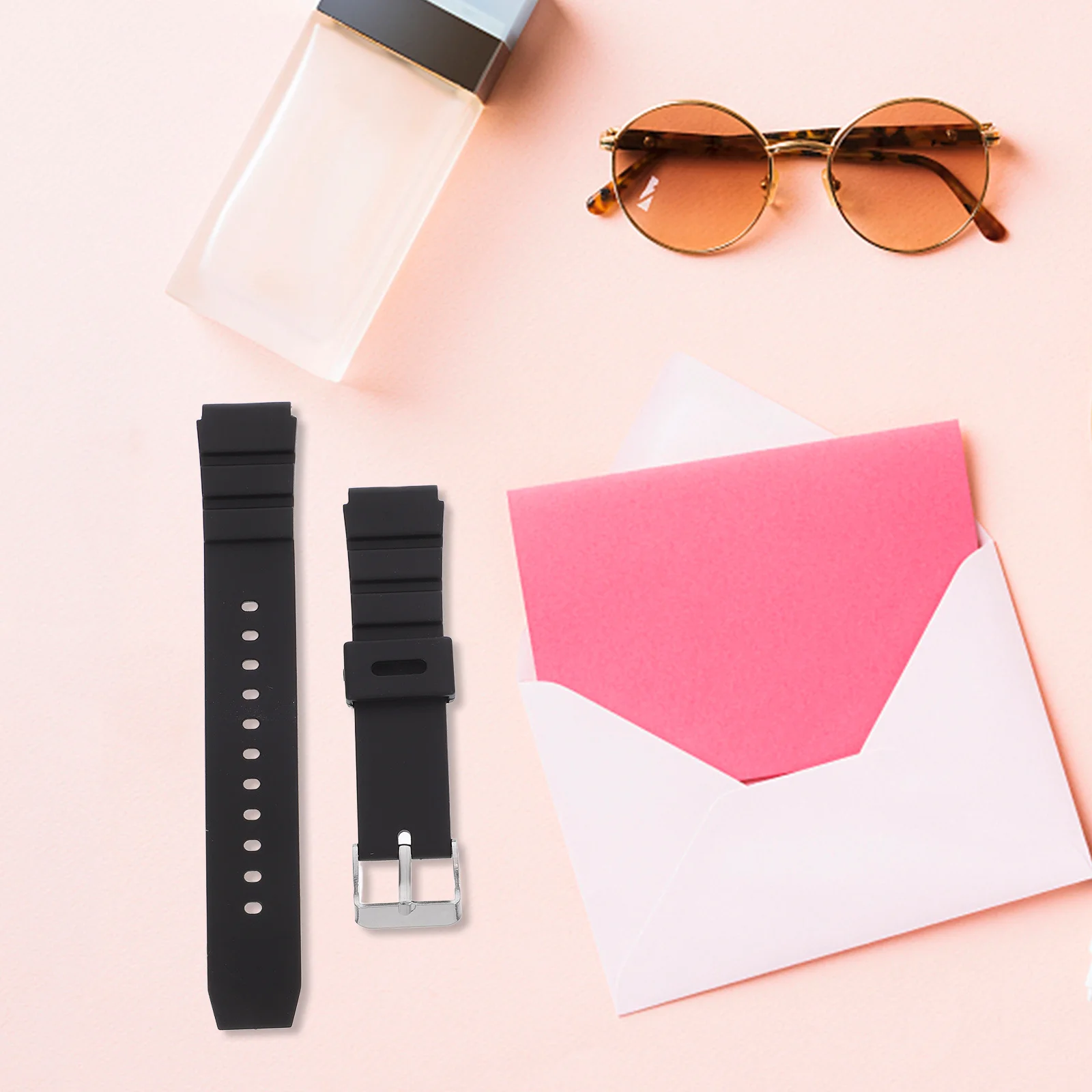 

18Mm Waterproof Silicone Watch Band Durable Seamless Scratch Resistant For Fitness Swimming Climbing Watch Strap Replacement