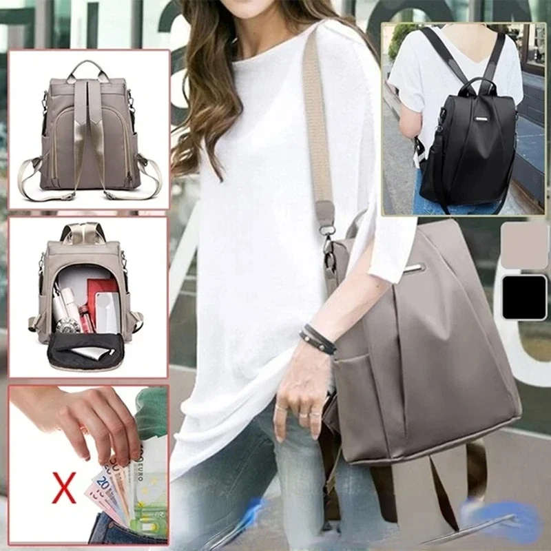 Fashion Waterproof Shoulder Bag Nylon Backpack Large Capacity Detachable Shoulder Strap Multi Functional Women's Backpack