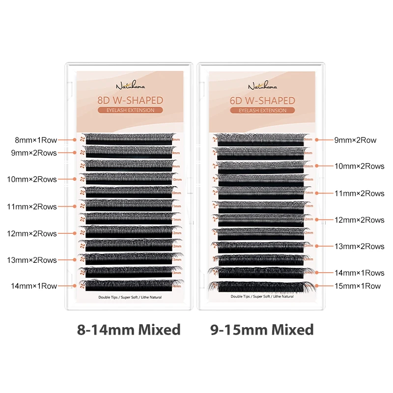 NATUHANA 3D 4D 5D 6D W Shaped Eyelash Extension C D L LU Curl Premade Fans W Style Lashes Faux Volume Lashes makeup Tools