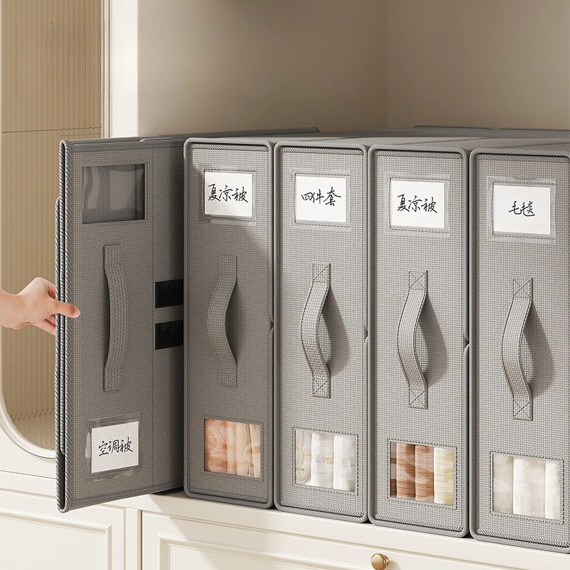 Nouvelle boîte de rangement de drap de lit en tissu Non tissé Simple de couleur unie, boîte de rangement de drap de lit en tissu, garde-robe, housse de couette de chambre à coucher, boîte de rangement